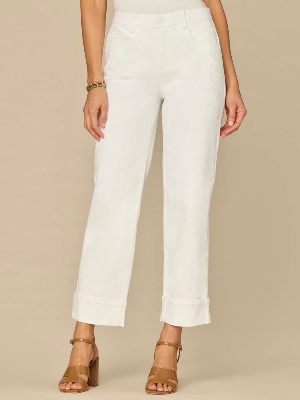 Democracy Ab Solution Embroidered Pocket Boyfriend Jeans Women’s Sz 10 High Rise